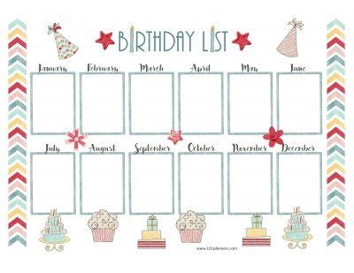 birthday calendar