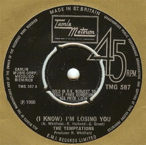 The Temptations I Know Im Losing You 1966 Push Out Centre Vinyl