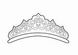 Crown Coloring Tiara Princess Pages Drawing Kids Printable Template Easy Simple Girls Color Royal Prince Clip Beautiful Tiaras Great Intended sketch template