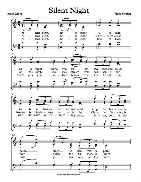 choir sheet  silent night key  bb major  major
