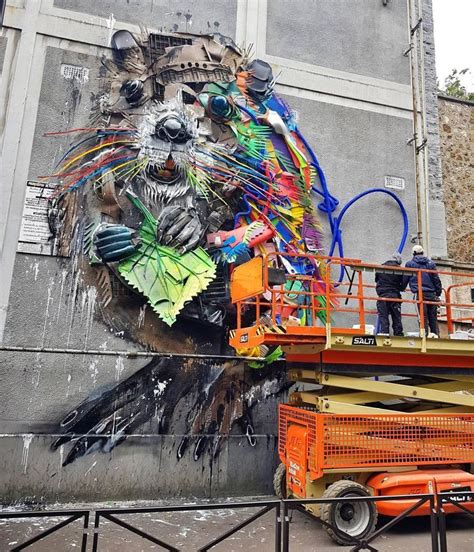 bordalo i i makes art with recycled garbage in paris and the result is catching everyone s