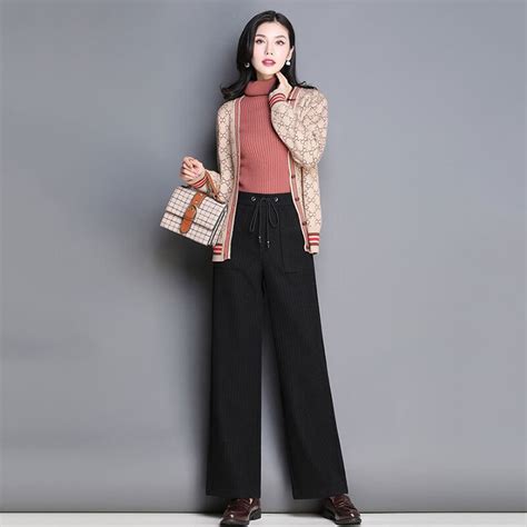 afire leaf 2018 new style autumn winter loose temperament knit straight