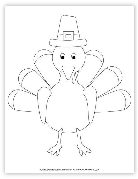 printable turkey coloring page pjs  paint
