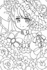 Coloring Pages Anime Book Adult Shoujo Manga Sheets Sketch Princess Girl sketch template