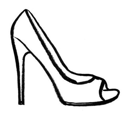 high heel coloring page clipart clipartix