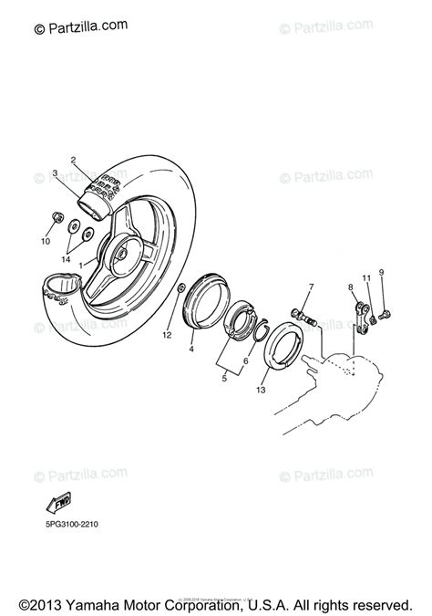 yamaha motorcycle  oem parts diagram  rear wheel partzillacom