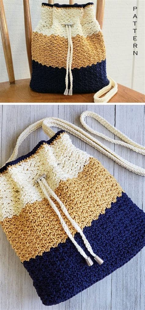crochet drawstring bags  patterns