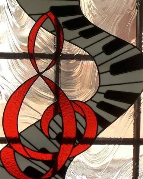 Stained Glass Music Clef Piano Keyboard Stained Glass Mosaic Art