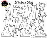 Doll Paper Dolls Printable Color Choose Board Cut sketch template