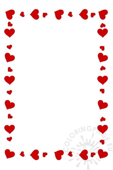 hearts frame coloring page