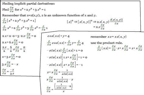 finding implicit partial derivatives examples calculus coaches
