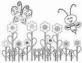 Coloring Pages Bee Printable Flowers Butterfly Flower Bees Spring Bumble Drawing Butterflies Kids Color Print Sheets Heart Drawings Printables Getdrawings sketch template