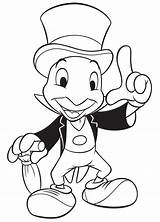 Jiminy Pinocchio Grilo Falante Pinocho Grillo Coloriage Colorier Personnages Personaggi Contes Disegno Tudodesenhos Geppetto Colorare Parlante Clipground Scegli Bacheca sketch template