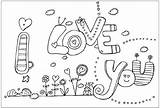 Coloring Pages Kids Colouring Cute Valentine sketch template
