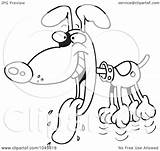 Drooling Hyper Dog Toonaday Outline Royalty Illustration Cartoon Rf Clip Leishman Ron 2021 sketch template