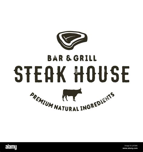 steak house logo design bar  grill logotype emblem food label
