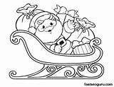 Sleigh Coloring Pages Christmas Santa Claus Printable Getcolorings Color sketch template