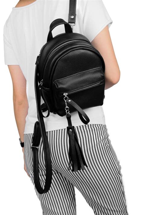 black leather backpack leather backpack black mini backpack