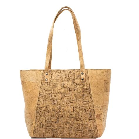 cork bags cork handbag  women natural cork  squared pattern