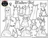 Paper Dolls Coloring Pages Doll Printable Clothes Template Cut Dress Sheets sketch template