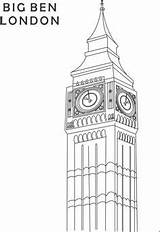 Coloring раскраска англия Ausmalen Tower Anglais Monuments Angleterre Coloriages sketch template