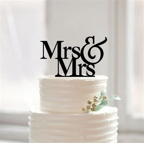 Lesbian Wedding Cake Topper Mrs Mrs Engagement Cake Topper Personalized