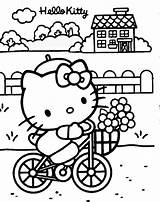 Kitty Hello Coloring Pages Sheets Bike Colouring Print Color Riding Printable Bubakids Kids Drawing Her Halloween Teacher Paper Dad Activity sketch template