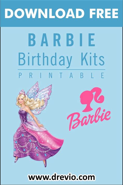 printable barbie birthday party kits templates  adorable