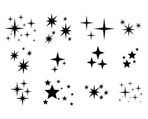 sparkle stars svg png jpg eps  clipart vector etsy uk