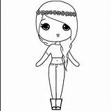 Cute Drawings Easy Drawing Girl People Kawaii Chibi Sketches Girls Instagram Cartoon Template Geek Choose Board Bff sketch template
