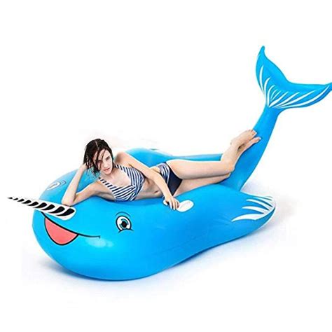 Iamglobal Blue Whale Pool Float Giant Inflatable Party Lounge Raft