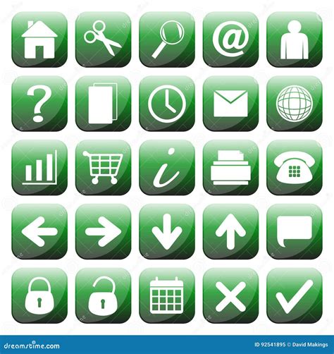 green web icons set stock illustration illustration  represent