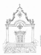 Igrejas Barroco Barroca Igreja Barrocas Colorir Arquitetura Capela Colonial sketch template