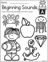 Beginning Sounds Worksheets Alphabet Pages Letter Coloring Printable Worksheet Kindergarten Color Letters Printables There Preschool Choose Board Teacherspayteachers Disimpan Dari sketch template