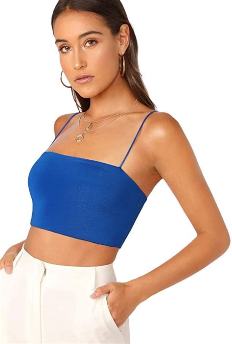 shein women s basic plain spaghetti strap tube crop cami top cami