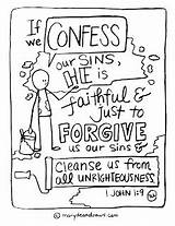Confess Faithful Sins Scripture Promises sketch template