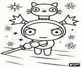 Pucca Garu Gato Znaki Kot Gatto Kolorowanki Jego sketch template