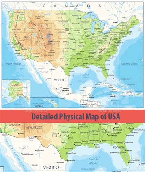 physical map   united states  kids map   united states