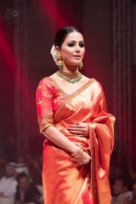 Beautiful Gorgeous Hina Khan In 2019 Saree Blouse Designs Saree