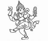 Ganesha Drawing Lord Ganesh Coloring Simple Dancing Outline Clipart Colouring Hinduism Drawings Kids Pages Janmashtami Hindu Clip Sketch Shri Printable sketch template