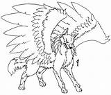 Wolf Winged Coloring Pages Anime Wolves Elemental Shiny Phoenix Template Female Deviantart sketch template