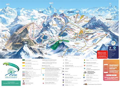 montgenevre piste map plan  ski slopes  lifts onthesnow