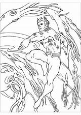 Aquaman Coloring Pages Kids Color Print Simple Printable Justcolor Children sketch template