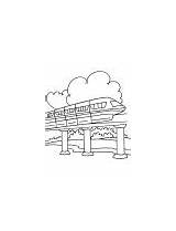 Monorail Coloring Cloud Behind Elevated sketch template