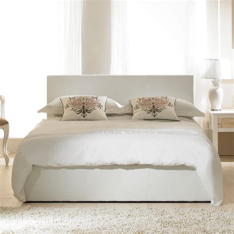 cheap emporia beds madrid ft double white faux leather