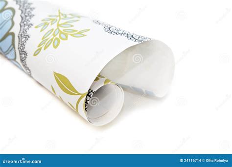 roll  wallpaper stock photo image  paper wall rolled