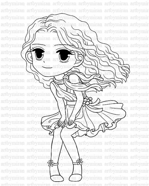 digi stamp sweet sassy pretty girl coloring page digital stamp