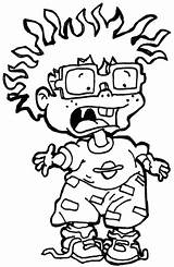 Chuckie Rugrats Chucky Marcianos Colorear sketch template
