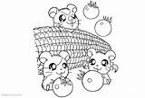 Coloring Pages Cute Food Corn Mouse Tomato Printable Kids sketch template