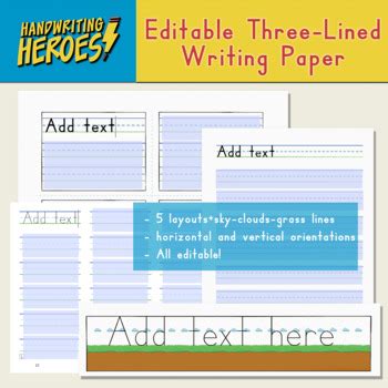 editable writing paper  handwriting heroes teachers pay teachers